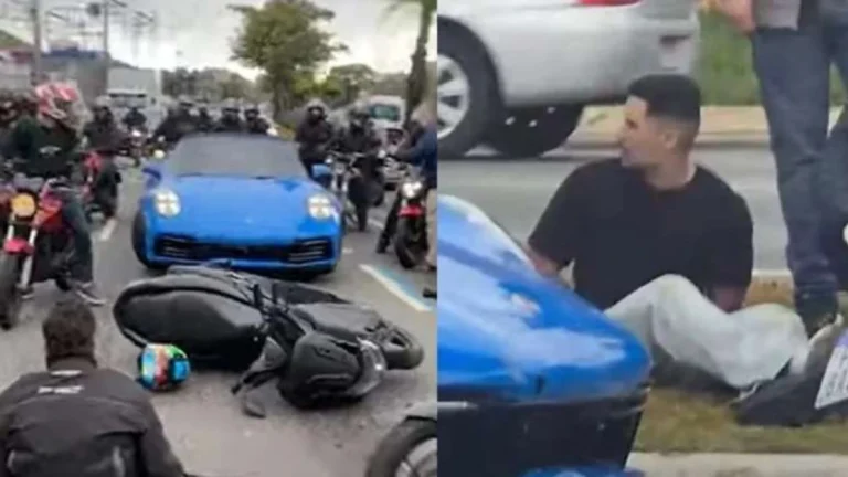 VÍDEO: Famoso influenciador atropela motociclista com Porsche e nega bafômetro