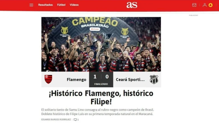 “Histórico”: imprensa internacional repercute título brasileiro do Flamengo