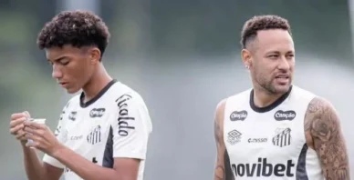 Antes de suposto tapa e rasteira, Neymar prometeu cuidar de Robinho Jr.