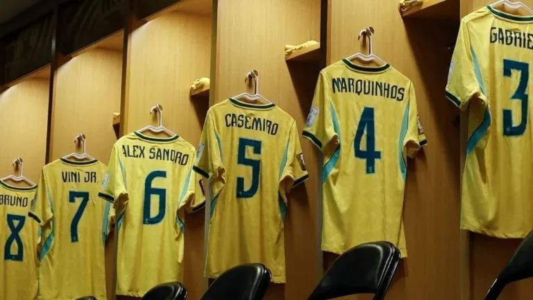 Veja imagens do vestiário da Seleção Brasileira antes da estreia na Copa