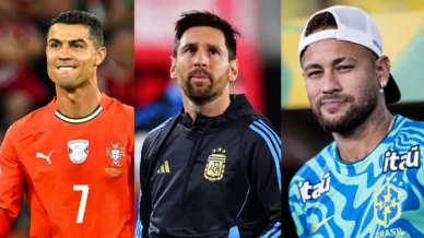 Cristiano Ronaldo, Messi e Neymar lideram o ranking de seguidores da Copa