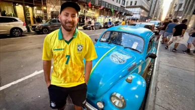 Gremista percorre 14 países de Fusca para ver a Seleção Brasileira nos EUA