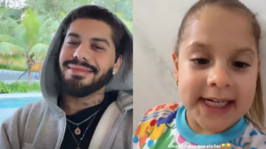 Zé Felipe diverte fãs ao publicar vídeo de Maria Flor imitando Virginia