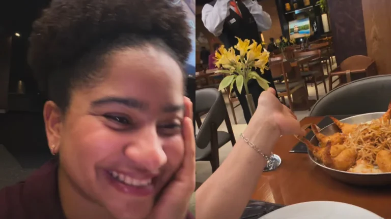 Ex-BBB Milena comemora após pagar o próprio prato em restaurante