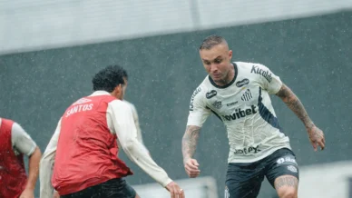Cebolinha participa de treino e pode estrear pelo Santos contra o Cruzeiro